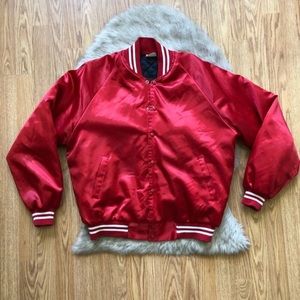 Vintage Men’s red satin jacket size XL